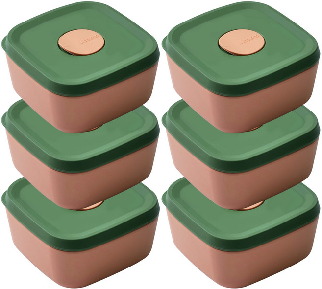 국산 실리콘밥팩 냉동밥보관용기 전자레인지 밀폐 소분용기 350ml, 피치, 6개