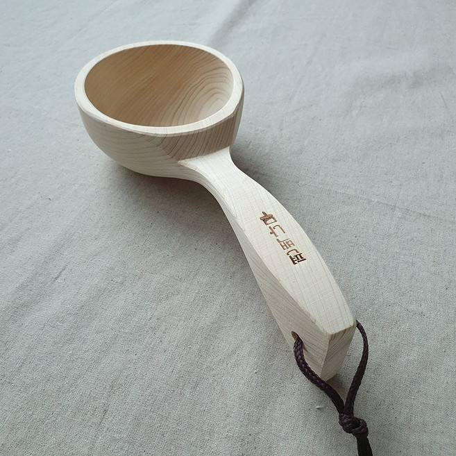 지에스백세 자연 편백나무 통원목 표주박, 우드