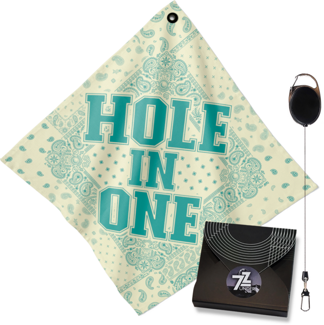 언더72 골프타올 릴와이어 클립형 세트 극세사 파크골프 겸용 선물용, 1세트, T86_홀인원_스카이