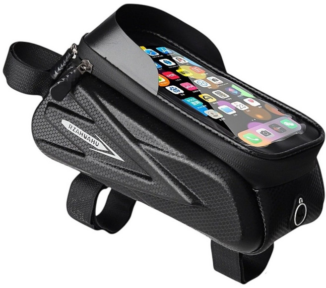 어썸앤유 자전거 핸들 핸드폰 방수 거치대 가방, 1개, 블랙