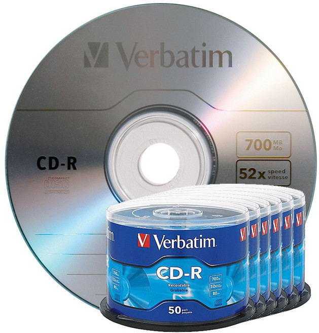【台灣製造 白金片 LOGO】 300片- Verbatim威寶藍鳯凰CD-R 52X 700MB空白燒錄光碟片, 1套, Verbatim LOGO CD-R