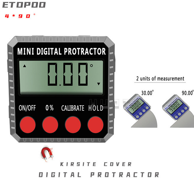 디지털 레벨 각도 게이지 360 ° 자석 베이스 범용 미니 측정 경사계, 02 DC13-HH, 1개