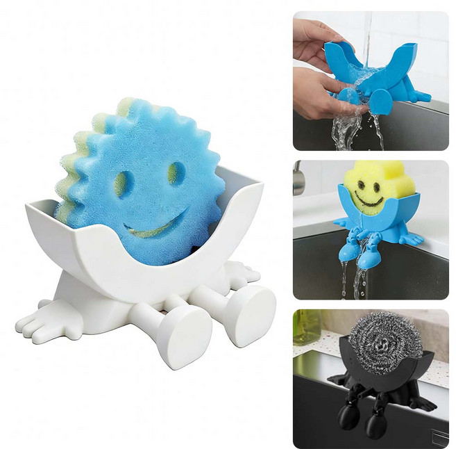 루베이 귀여운 행주물파짐 거치대 안정 고정 빠른 건조 곰팡이 방지 습기 방지 주방/욕실/씽크대, 흰색, 1개