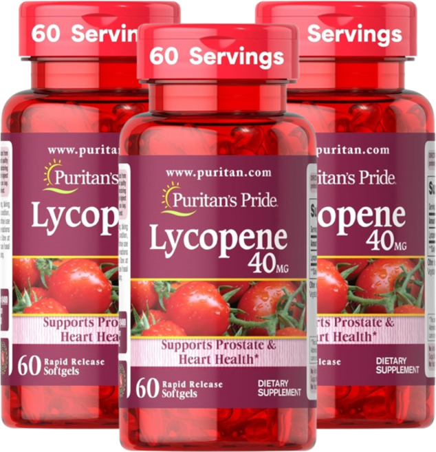 Puritan's Pride Lycopene 40 mg 60Softgels 퓨리탄 프라이드 라이코펜 40mg 60정, 3개