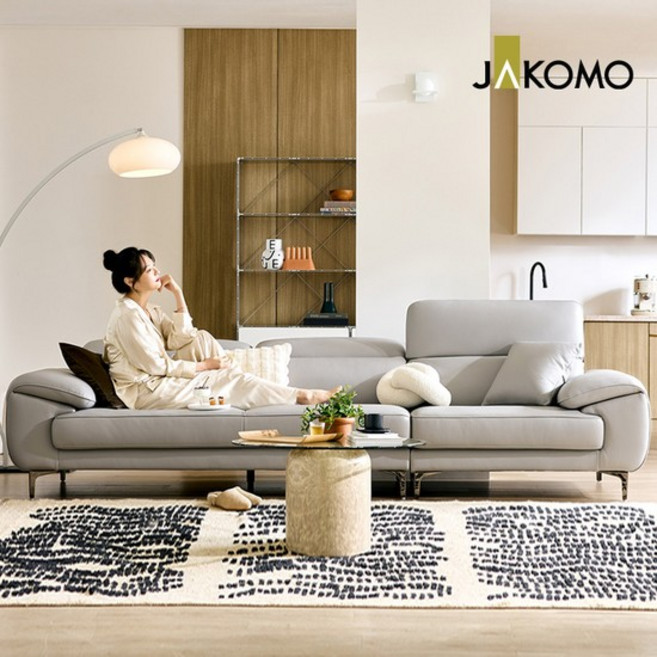 라미에르 4인 기능성 비텔로 통가죽 슈렁큰 천연면피 소가죽 소파, 미스티블루