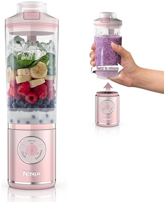 닌자 블라스트 맥스 충전식 휴대용 블렌더 650ml 라벤더 170340, Pink