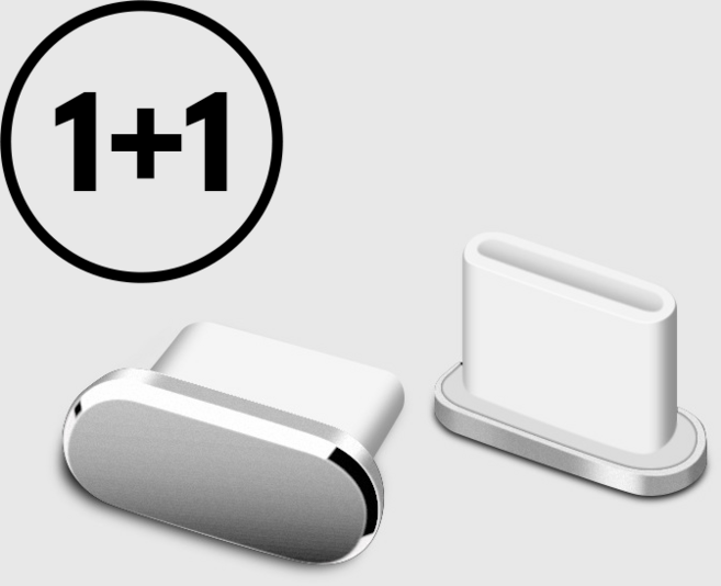 리빙릿 c타입 마개 보호캡 알루미늄 충전 단자 먼지 차단, 2개, 실버