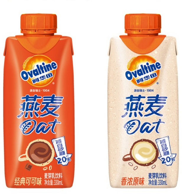 오발틴 코코아 오트밀 음료 330ml 12팩 초코 귀리 맥아 두유, 반반, 1개입