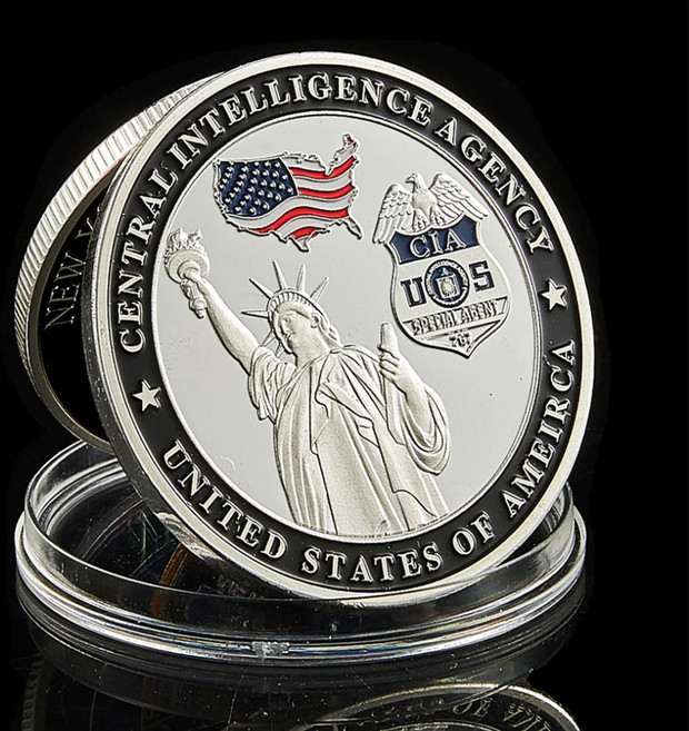 기념코인 미국 CIA 국방 사일런트 워리어스 실버 도금, 기념코인GD15079, 1개
