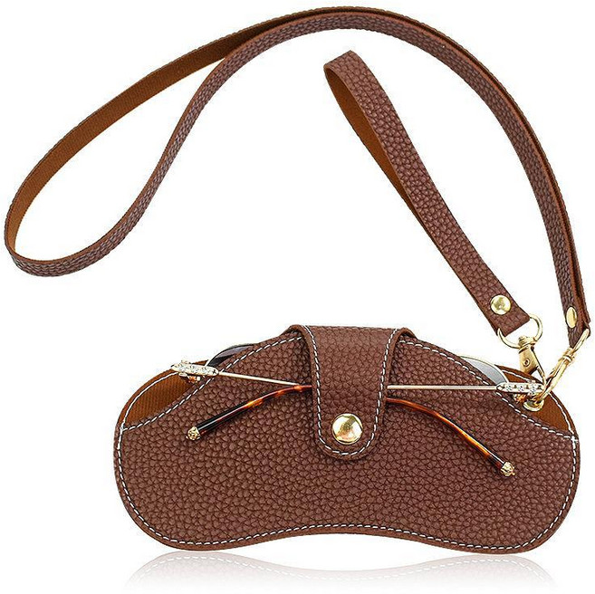 아브힐 휴대용 듀얼스트랩 가죽 선글라스 파우치