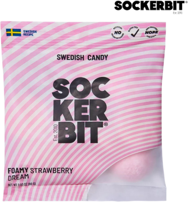 [SOCKERBIT] 스웨디시 젤리 스웨덴 캔디 Sockerbit 스트로베리 드림 80g Sockerbit Swedish Candy Mix, 1개