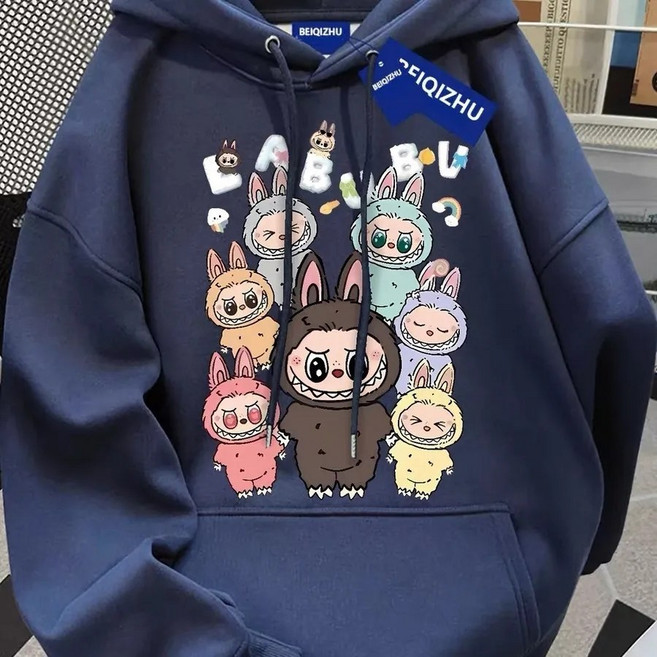 언니아라 남아여아공용 봄가을용 겨울기모보온 캐릭터 후드티 긴팔 맨투맨 x53