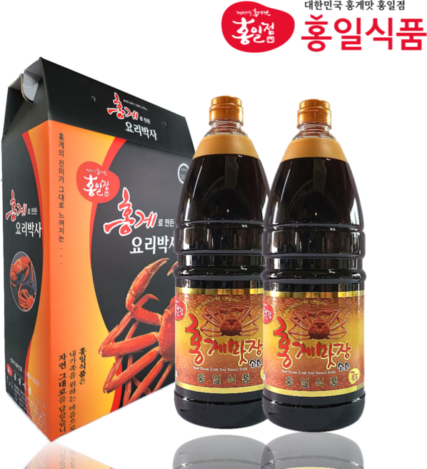 홍일 홍게맛장골드 1.8L 2개번들 선물세트 선물박스포함 편스토랑 홍게간장 W.A.T.B, 2개