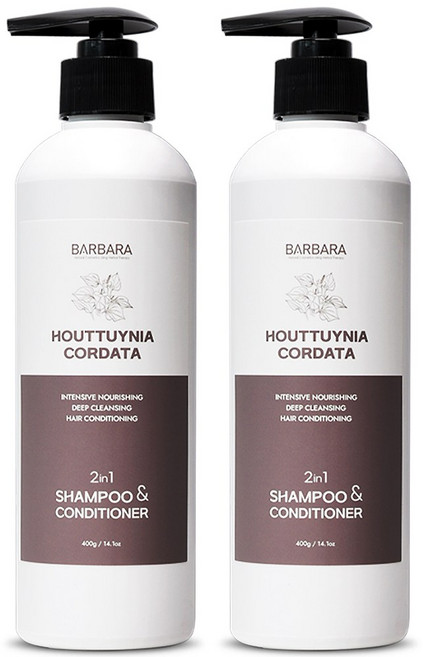 바르바라 어성초 탈모 두피 케어 올인원 샴푸 린스 겸용, 2개, 400g