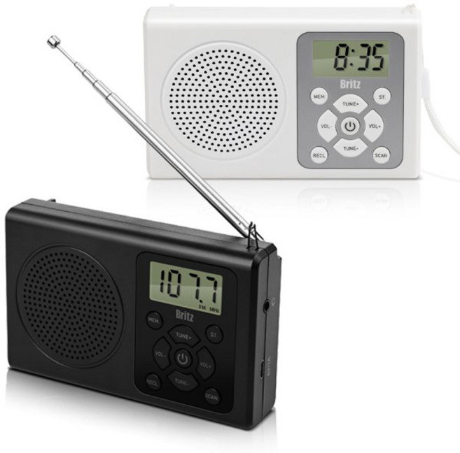 [이벤트] 휴대용 라디오 시계 BZ-R120 / 효도라디오 캠핑라디오 FM라디오 시계 재난라디오, 화이트