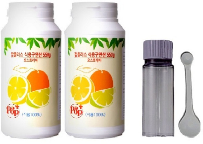 팝플러스 식용구연산+소형용기+스픈1개-1100g, 550g, 2개