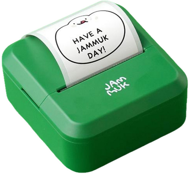잼먹 휴대용 네임스티커 미니 라벨기 라벨프린터, 1개, S2_그린