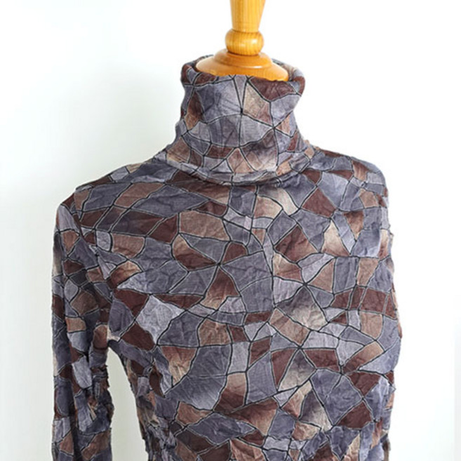 여성 시스루 티셔츠 레이어드 이중 망사티 빅사이즈 55~88 시스루 긴팔 겨울 이너티