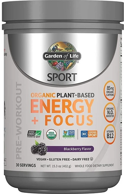 가든오브라이프 스포츠 오가닉 에너지+포커스 프리 워크아웃 파우더 엘더베리맛 432g, 1개 - 쿠팡