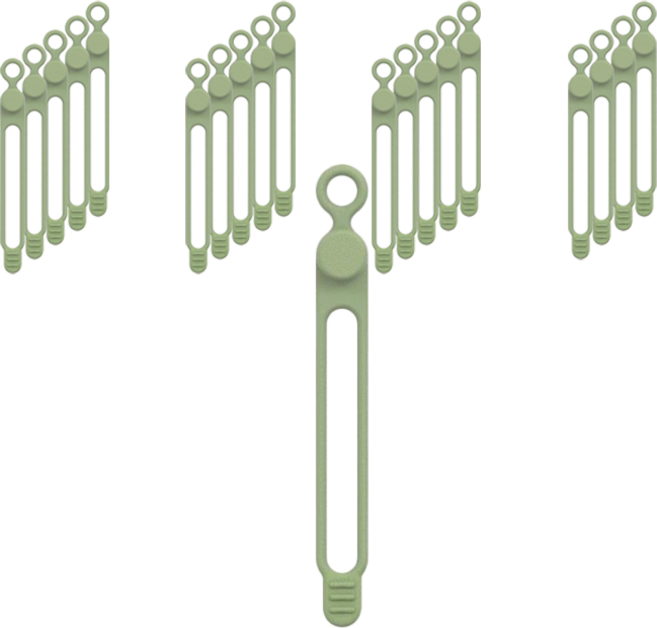 아이앤트 실리콘 케이블 타이 콘센트 플러그 걸이 후크 선 정리, 그린, 20개