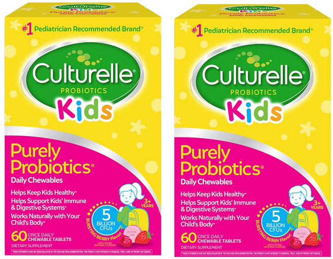 컬처렐 키즈 어린이 유산균 프로바이오틱스 60정 x2박스 츄어블, 2개