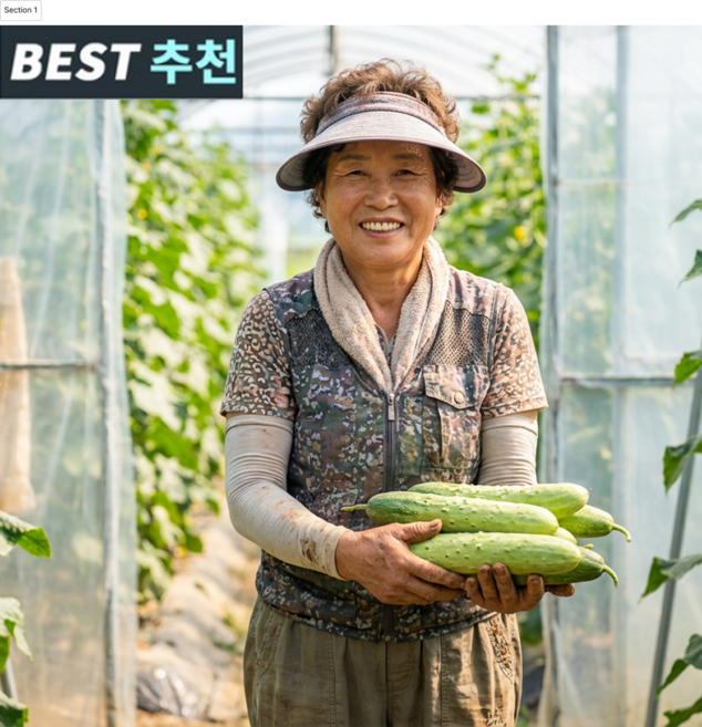 [하루50박스만!!] 산지직송 아삭아삭 백다다기오이 백오이, 1박스, 2kg (8~14과)