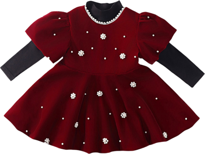 삐삐네옷가게 키즈 여아 아동 벨벳 플레어 2종 세트 원피스