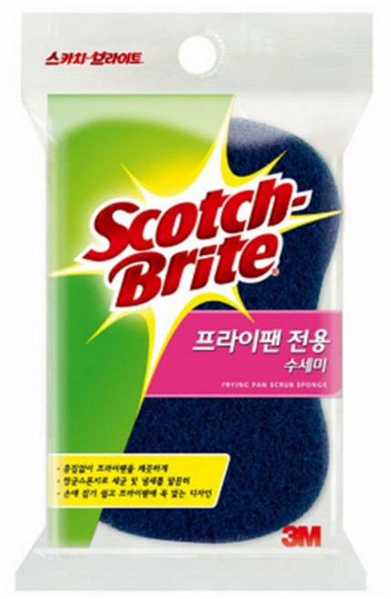 3M 천연펄프 수세미 다용도 주방 욕실 베란다 화장실 청소 창틀 캠핑 차박 그리들 찌든때 기름때, 1개입, 1개