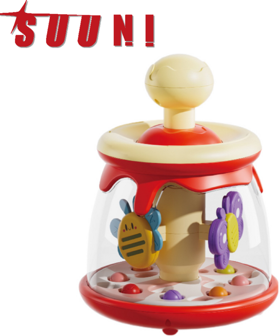 SUUNI 아기 회전 장난감 0~1세 지능 조기 교육, 1개, 붉은색