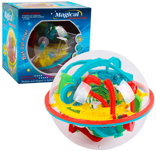 Ico Toys 3D 立體軌道迷宮球 益智遊戲 適合6歲以上 118關, 1個, 118關-立體迷宮球