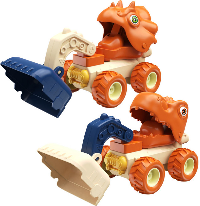 토이즈데이 푸쉬앤고 다이노 중장비차 공룡 자동차 덤프 트럭 장난감, 1개, 불도저