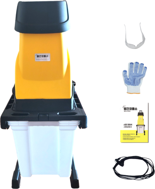 빨간코뿔소 잔가지파쇄기 가정용 이동식 나무가지 분쇄기, 2500W 업그레이드형, 1개