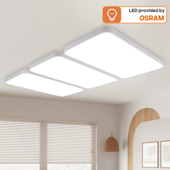 삼성 LED 더 뉴슬림 거실등 조명 플리커프리 180W (설치설명서 포함), 화이트