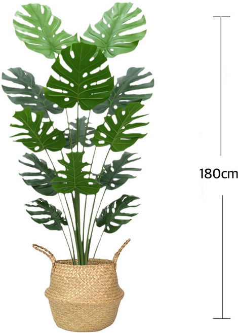 아르띠콜로 몬스테라 조화나무+해초바구니세트, 180cm, 1개