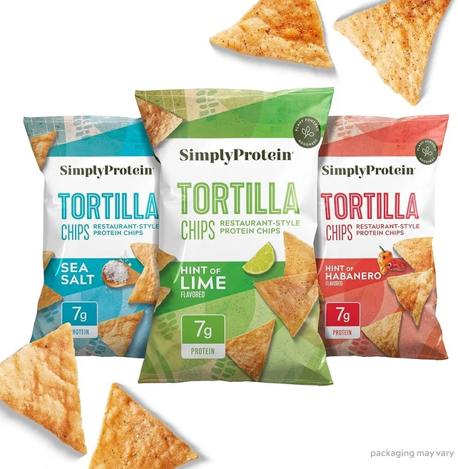 심플리 단백질 토르티야 칩 레스토랑 스타일 바다 소금 3팩 7g 칼로리 140칼로리 텐 프리 식물성 스낵 간식 3봉지 4.58단위온스 130g, Variety Pack, 4.58 Ounce (Pack of 3) - 쿠팡