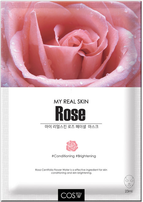 코스더블유 마이리얼스킨 마스크팩 로즈, 30매, 1개