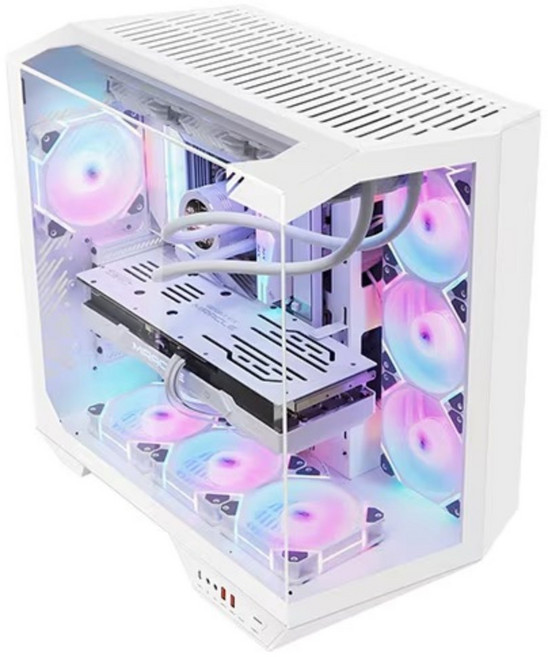 다크플래쉬 darkFlash DY470 ARGB 강화유리 컴퓨터 PC 케이스 (화이트), 1