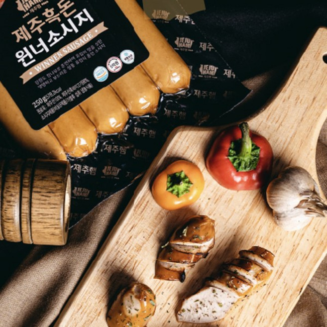 제주 흑돈 돼지고기 윈너 소시지 수제 햄, 1개, 250g