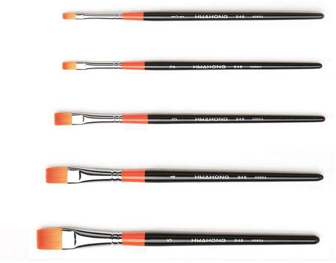 화홍 디자인붓 948 인조모 평붓, 1개, 5호