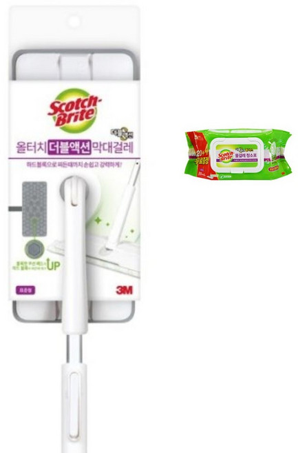 [창신] 3M 올터치 더블액션 막대걸레 표준형 + 3M 물걸레 청소포 표준형 20+4매, 2세트