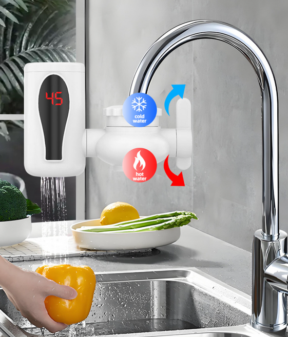 순간온수기 전기 수도꼭지온수기 간이 설치 급속가열, 화이트