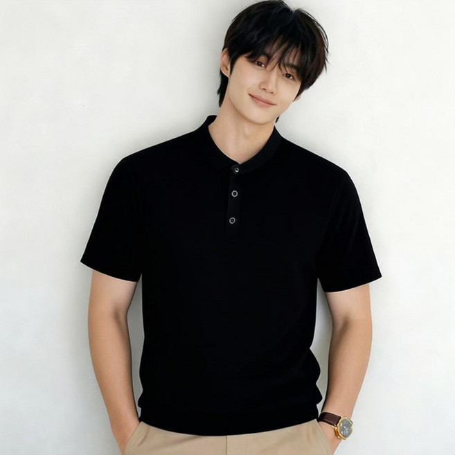 스티드 헨리넥 반팔셔츠