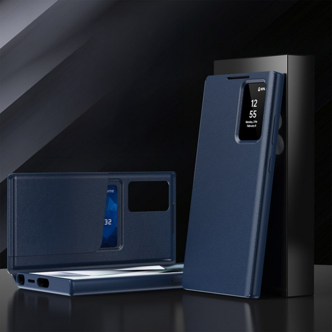 갤럭시 s26 s25 s24 s23 s22 울트라 플러스 전면 미니 스마트 윈도우 뷰 플립 커버 카드 지갑 가죽 케이스