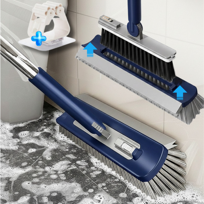 필인어스 올인원 V형 욕실 바닥 청소솔, 다크블루, 1개