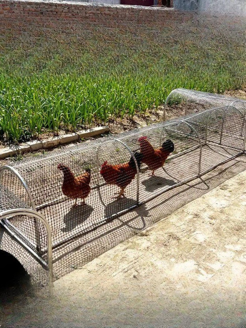 접이식 닭장 3m 터널형 사육장 양계장 케이지 초대형 조립식 옥스포드 플라스틱망 야외닭장, 1개