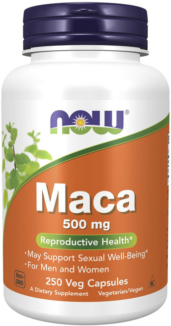 NOW Foods 瑪卡 500mg 素食膠囊, 1個, 250錠