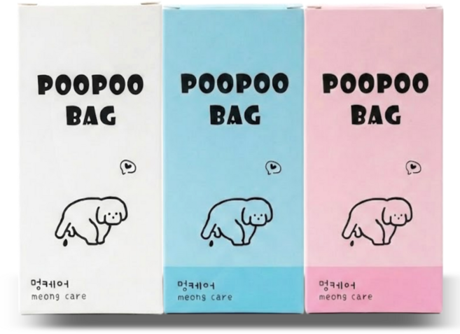멍케어 강아지 배변봉투 리필형 풉백 똥츄, 혼합색상, 1세트, 360개입