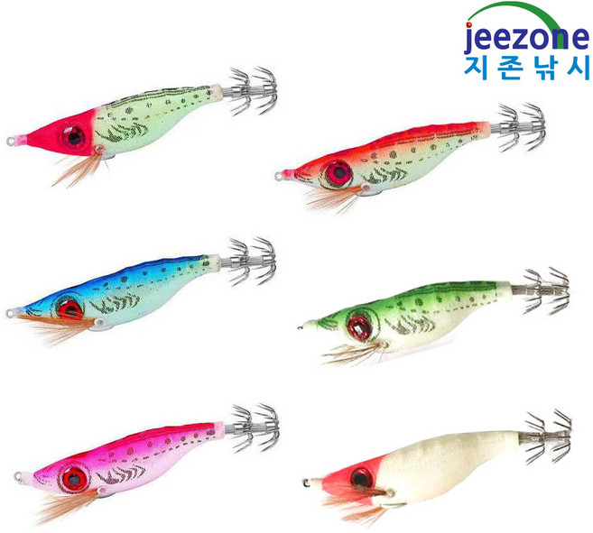 지존낚시 왕눈이에기 문어에기 고추장 금비 은비 색동 쭈꾸미 갑오징어 장축광, 9-색동, 1개