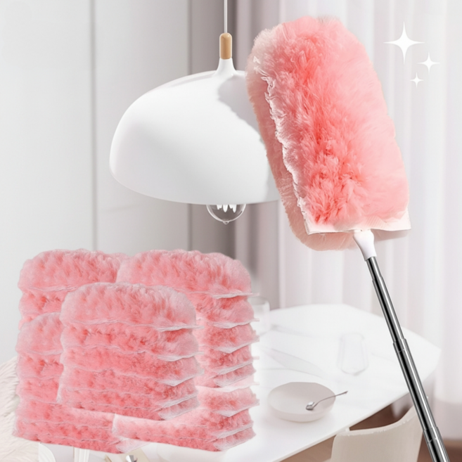 PDG 정전기 길이조절 먼지털이 핸들1P+리필20개, 핑크, 1세트