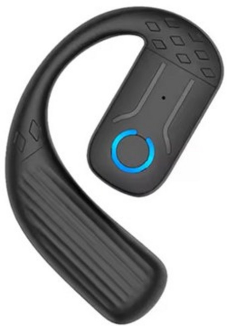 골전도보청기 귓속형보청기 골밀도이어폰 180 회전 블루투스 5.4 무선 비즈니스 헤드셋 마이크 이어 후크 터치 컨트롤 화웨이 샤오미 스포츠 하이파이 이어폰, [02] Single Black, 1개